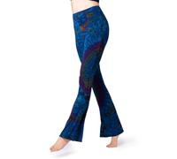 PANASIAM Women's Flared Leggings - Tie Dye Design - Long Yoga Sports Tights | Hand-dyed unique piece, soft & stretchy, high waist leggings for sport & leisure, viscose with elastane, bootcut trousers