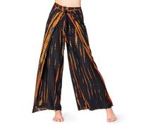 PANASIAM Women's Wrap Trousers - Wide Leg Palazzo Trousers, Tie-Dye | Lightweight summer trousers, culottes, 100% viscose, straight cut, wide leg, adjustable waist 24-44 in, boho Sunshine Pants