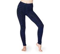PANASIAM Women's Yoga Leggings - Batik Leaf Print - Long Sports Tights | Hand-dyed unique piece, soft & stretchy, breathable viscose with elastane, sports leggings for fitness, gymnastics & leisure