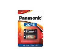 Panasonic 2CR5 Lithium Cylindrical Battery, Long Life Battery for Smoke Detectors, Photographic and Video Equipment, 6V (Pack of 1)