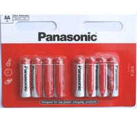 PANASONIC AA Zinc Chloride Red Color Disposable Batteries R6 - Pack of 4, 200 g