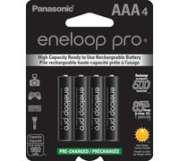 Panasonic BK-4HCCA4BA eneloop Pro AAA New High Capacity Ni-MH Pre-Charged Rechargeable Batteries, 4 Pack