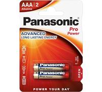 Panasonic Blister Pack of 2 AAA LR03 PRO POWER Alkaline Batteries