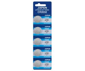 Panasonic Button Cell 5x CR2032, Lithium 220 mAh 3.0 Volt, Packaging = 5 Piece Blister Pack