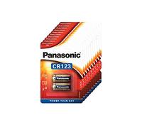 Panasonic CR123 cylindrical lithium battery for high power-consuming lightweight appliances such as smoke alarms, intruder alarm systems, head lamps, cameras, 3V, 10 packs (20 batteries)