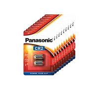 Panasonic CR2 cylindrical lithium battery for high power-consuming lightweight appliances such as smoke alarms, intruder alarm systems, head lamps, cameras, 3V, 10 packs (20 batteries)
