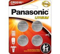 Panasonic CR2016 3.0 Volt Long Lasting Lithium Coin Cell Batteries in Child Resistant, Standards Based Packaging, 4-Battery Pack