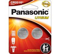 Panasonic CR2016 3.0 Volt Long Lasting Lithium Coin Cell Batteries in Child Resistant, Standards Based Packaging, 2-Battery Pack