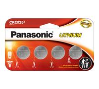 Panasonic CR2025 3.0 Volt Long Lasting Lithium Coin Cell Batteries in Child Resistant, Standards Based Packaging, 4 Pack