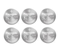 Panasonic CR2025 Lithium 3 Volt Battery card of 6