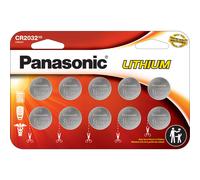 Panasonic CR2032 3.0 Volt Long Lasting Lithium Coin Cell Batteries in Child Resistant, Standards Based Packaging, 10 Pack