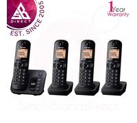 Panasonic KX-TGC224EB Cordless Telephone Black Quad Handset