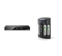 Panasonic DMR-EX97EB-K DVD Recorder with Freeview HD, Black & Energizer Battery Charger, Recharge Pro, for AAA and AA Batteries (4x AA Rechargeable Batteries Included)