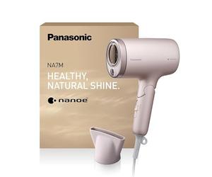 Panasonic EH-NA7M-P895 nanoe Hair Dryer for Shiny Hair, Foldable Handle, Fast Drying, Concentrator Attachment, 1600W, Pink