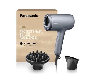 Panasonic EH-NA9N-H895 Hair Dryer with Diffuser nanoe & Mineral Ions, Anti-Damage, Fast Drying, Intelligent Sensing, Scalp & Skin Modes, Concentrator Attachment, 1600W, Grey