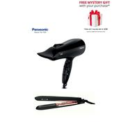 EH-NE83, EH-HS99 Power Air Hair Dryer & Nanoe Ceramic Hair Straightener Bundle Set Panasonic Black One Size