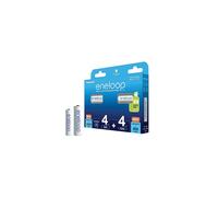 Panasonic eneloop 8-pack with 4 AA + 4 AAA rechargeable batteries with improved capacity, 2100-charge cycle life, high power performance, plastic free