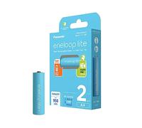 Panasonic Eneloop Lite AA 950mAh Eneloop NiMH Ready to Use Rechargeable Battery BK 3LCCE/2BE (2 Eneloop Lite Batteries)
