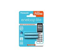 Panasonic Eneloop Lite AAA Micro 550mAh Eneloop NiMH Ready to Use Rechargeable Battery BK 4LCCE/2DE (2 Eneloop Lite Batteries)