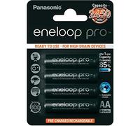 Panasonic Eneloop Pro AA 2500mAh Eneloop NiMH Ready to Use Rechargeable Battery BK 3HCDE/4BE (4 Eneloop Pro Batteries), 4 Count (Pack of1)