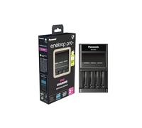 Panasonic eneloop Pro Charger with USB-Output for 1-4 AA/AAA NI-MH Batteries, with USB-Port, LCD-Display, Refreshing Function and 10 Security Functions, Black