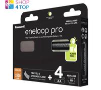 Panasonic Eneloop Pro Rechargeable AA 2500mAh Batteries 4 Pack And Storage
