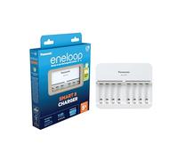 Panasonic eneloop Smart 8 charger | for 1-8 AA/AAA Ni-MH batteries, with 8 LED indicators & 9 safety features (UK plug)