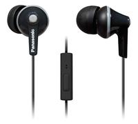 Panasonic ErgoFit Earbud Headphones with Microphone and Call Controller Compatible with iPhone, Android and Blackberry-RP-TCM125-K-In-Ear (Black)