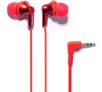 Panasonic ErgoFit Wired Earbuds, in-Ear Headphones with Dynamic Crystal-Clear Sound and Ergonomic Custom-Fit Earpieces (S/M/L), 3.5mm Jack for Phones and Laptops, No Mic - RP-HJE120-RA (Metallic Red)