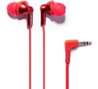 Panasonic ErgoFit Wired Earbuds, in-Ear Headphones with Dynamic Crystal-Clear Sound and Ergonomic Custom-Fit Earpieces (S/M/L), 3.5mm Jack for Phones and Laptops, No Mic - RP-HJE120-RA (Metallic Red)