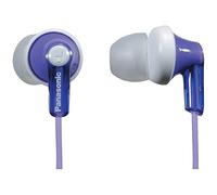 Panasonic ErgoFit Wired Earbuds, In-Ear Headphones with Dynamic Crystal-Clear Sound and Ergonomic Custom-Fit Earpieces (S/M/L), 3.5mm Jack for Phones and Laptops, No Mic - RP-HJE120-V (Purple)