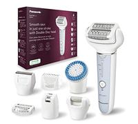 Panasonic ES-EY90-A511 Wet and Dry Epilator, Double Disc with 60 Tweezers, Flexible 90 Degrees Pivoting Head, 3 Speed Setting and LED Light, Up to 30 Minutes Operation Time