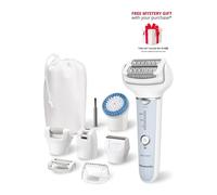 Panasonic ES-EY90-A511 Wet and Dry Epilator, Double Disc with 60 Tweezers, Flexible 90 Degrees Pivoting Head, 3 Speed Setting and LED Light, Up to 30 Minutes Operation Time