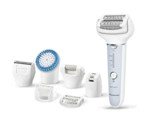 Panasonic ES-EY90 Wet and Dry Epilator, Double Disc with 60 Tweezers, Flexible 90° Swivoting Head, 3 Speed Settings and LED Light, 30 Minutes Operation, Razor Head