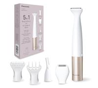 Panasonic ES-WM31 5 in 1 Body & Bikini Kit, Women's Hair Remover, Ladies Shavers, Bikini Trimmer, 5 Attachments, IPX7 Waterproof, Wet & Dry, Battery Powered (1 x AA Required), White Gold