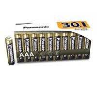 Panasonic EVERYDAY POWER AAA batteries, pack of 30 alkaline batteries, AAA, Micro, LR03, 1.5V, 100% cardboard, plastic-free packaging, batteries for