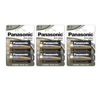 PANASONIC Everyday Power LR20 / D Alkaline Batteries - 1.5 V - Pack of 3 Blister Packs of 2