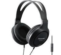 Panasonic Headphones, Lightweight Over The Ear Wired Headphones with Microphone, Sound and XBS for Extra Bass, Long Cord, 3.5mm Jack for Phones and Laptops - RP-HT161M (Black)