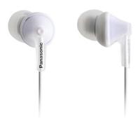 Panasonic RP-HJE125-K, 3.5mm ErgoFit Wired Earbuds, Noise Isolating In-Ear Stereo Earphones, Dynamic Clear Sound, Ergonomic Custom-Fit Earpieces (S/M/L), Large 9mm Driver, Long cord, No Mic - White