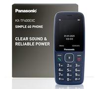 Panasonic KX-TF400EXC 4G User-Friendly Button Phone, VoLTE, 200 Hours Reliable power with Standby mode, USB-C Charging, 2.4-inch Display, Bluetooth, LED Flashlight, Camera, IP44 Waterproof, Blue