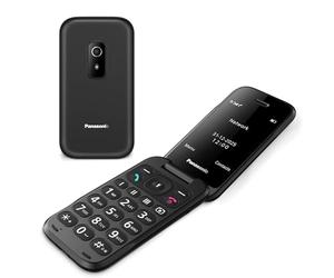 Panasonic KX-TF600EXB 4G Easy-to-Use Clamshell Mobile Phone, VoLTE, upto 290 Hours Reliable power with Standby mode, USB-C, 2.8-inch Display, Bluetooth, LED Flashlight, Camera, IP44 Waterproof, Black