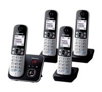 KXTG6824EB DECT Cordless Telephone with 4 Handsets & Large White LCD