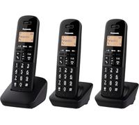 Panasonic KX-TGB613EB DECT Cordless Landline Telephone with Nuisance Call Blocker and Shock Resistant Handsets (Triple Handset Pack) - Black