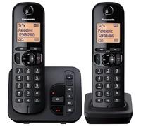 Panasonic KX-TGC222EB DECT Cordless Phone with Answering Twin Handset, Black