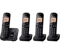 Panasonic KX-TGC224EB Cordless Telephone Black Quad Handset