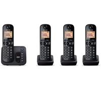 Panasonic KX-TGC224EB Cordless Telephone Black Quad Handset