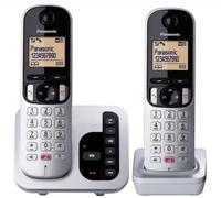 Panasonic KX-TGC262ES Twin Cordless Phone with Answering Machine Silver | Nuisance Call Block, 18-Min Answer Machine, Caller ID & Call Log, Up to 16hrs Talktime, Twin Handset Pack