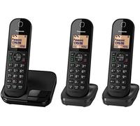 Panasonic KX-TGC41 Digital Cordless Phone with Nuisance Call Blocker, speakerphone and call waiting - Black (Pack of 3)