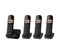 Panasonic KX-TGC424EB Cordless Phone - Answering Machine, Caller ID, 4 Handsets, 3-Way Call