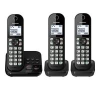 PANASONIC KX-TGC463EB Cordless Phone Triple Handsets - Black, New